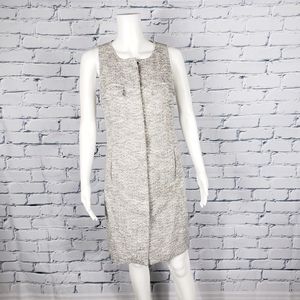 Adam by Adam Lippes White and Silver Sheath Dress